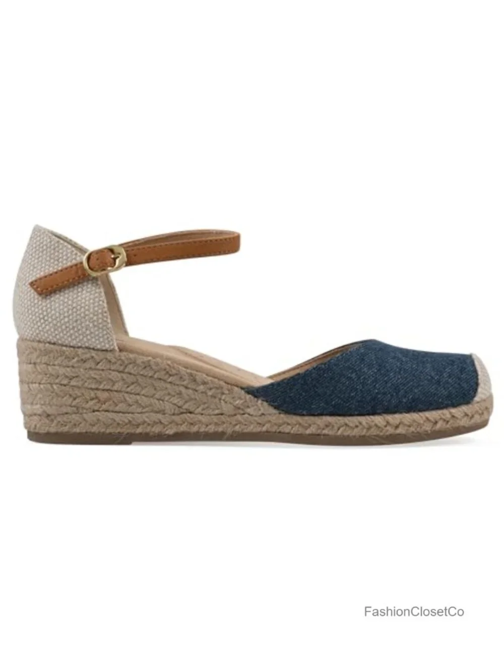 Women's Espadrille Wedge Sandals with Adjustable Ankle Strap